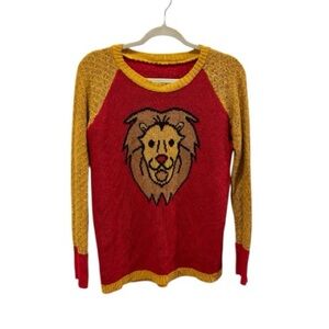ELHOFFER Design, Lion Harry Potter Gryffindor Novelty Red Knit Sweater Medium